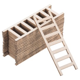 PATIKIL 2.4" Miniature Wooden Ladder, 20 Pack Mini Wood Dollhouse Straight Ladders DIY Craft Accessories, Natural Color