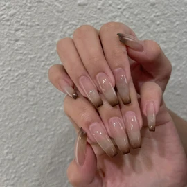 Nail Tips, 24 Pieces, Nail Tips, Short, Fall/Winter Design, Elegant Nails, Glossy False Nails, Bride Nails, Japanese Style, Cute, Simple, 3D nails, Fake nails, Coming-of-age Ceremonies, School