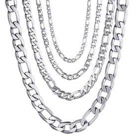 Necklace Chains 20 Inch Hip Hop Rapper Stainless Steel Chunky Figaro Link Chain Men