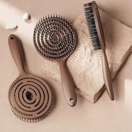 Elastic Swirl Detangling Paddle Hair Brush Brush Caramel 2ea
