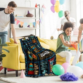 Jinmaple Gamer Gifts for Men, Best Gaming Gifts for Men, Gifts for Gaming Blanket 150x130CM, Brother Gifts for Gamers, Game Room Decor Gift for Men/Gamer, Video Gamer Gifts, Teen Gifts for Birthday