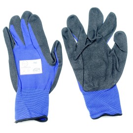 Armor Guys Dipped Glove XL 18g ExtraFlex Blue Nylon Liner Black MicroFoam Palm Coating