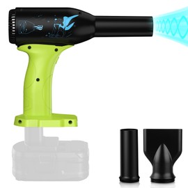 Cordless Leaf Blower 90000RPM 3 Wind Speed Suitable for Ryobi 18V ONE+ Battery P102 P103 (No Battery) Turbo Jet Blower Portable Jet Dry Mini Leaf Blower for Keyboard/Car Clean,Outdoor use