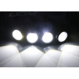 iJDMTOY 4pc Set Custom Retrofit Xenon White Front Grille Mesh Mount LED Lighting Kit Compatible with Trucks SUVs