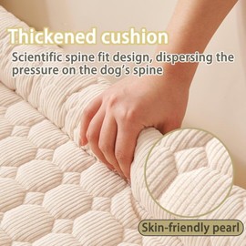 Bettschlange Dog Bed, Fluffy Cat Bed, Dog Cushion for Sofa, Dog Basket Large, Medium and Small Dogs, Non-Slip, 75 x 75 cm, Beige