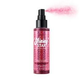 MAEPEOR Body Glitter Spray Long Lasting Shiny Highlighter Powder Quick-Drying Shimmer Glitter Spray for Face Body Hair Clothes (100ml, 05 Rose Red)