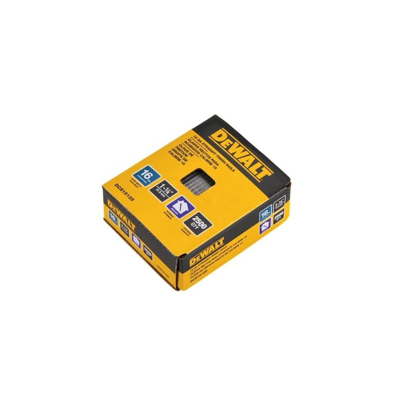 DEWALT Finish Nails, 1-1/4-Inch, 16GA, 2000-Pack (DCS16125)