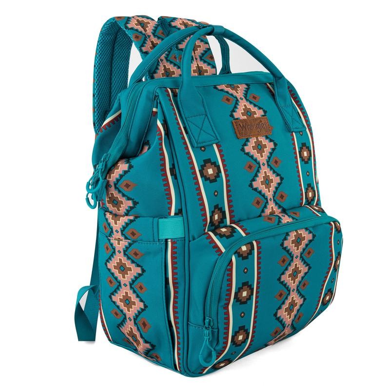 Wrangler Western Diaper Bag Aztec Backpack Organized Daypack-Cowgril Fashion:_Coffee