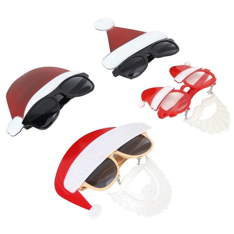 4pcs Santa Claus Cute Christmas Eyeglasses Costume Party Glasses Photography