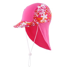 Magracy Outdoor Kids Sun Protection Cap UPF50+ Swimming Flap Cap Quick Dry Beach Cap Hop Pink