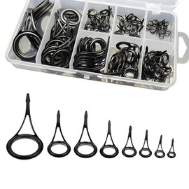 Rod Tips Guide Rings Fishing Rod Repair Kit Stainless Steel Ceramic Tip Rings Replacement 8 Sizes Fishing Rod Rings 75 Pieces Black