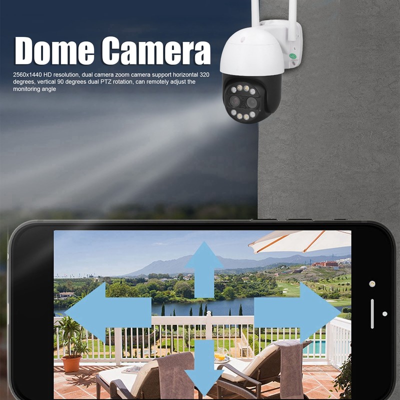 Night Vision Camera 2560x1440 HD Remote Control Two Way Voice