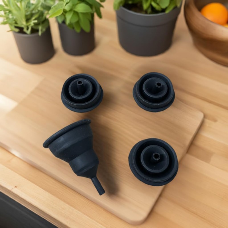 Collapsible Funnels Food Grade Silicone Set of 4-Small Size for