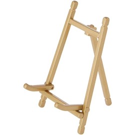 Bard's Satin Gold-Toned Metal Easel, 5" H x 3.375" W x 3.5" D, Pack of 3