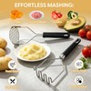 2PCS Stainless Steel Potato Masher with Ergonomic Handle for Mashed
