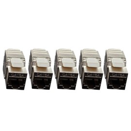 Micro Connectors, CAT6A Shielded Keystone Jack Tool-Less Silver (5-Pack) (FRT-866AST-5)