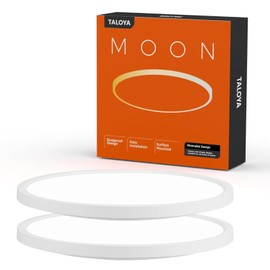TALOYA 2 Pack of White 10 Inch Ceiling Mount LED Light Fixture, 5-in-1 CCT Selectable, 2000lw 20W Super Bright Round Ultra Slim Surface Mounted Lamp for Basement Foyer Hallway Kitchen