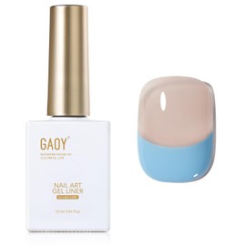 GAOY Blue Swirl Gel Nail Polish Art Liner, 12ml Classic Colors for Nail Paint Design with Thin Brush DIY French Manicure and Pedicure at Home