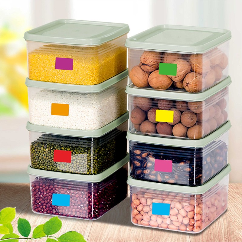 PARLAIM Rectangle Color Coding Labels, 3/4"x1/2" Rectangular, 7 Multi Bright