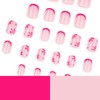 Press on Nails French Short Square LINMEIZAI Fake Nails Press