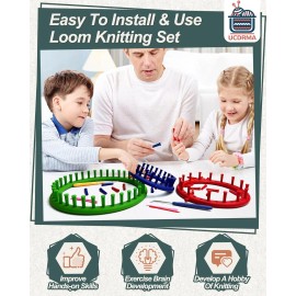 Happy EcomShop UCDRMA Knitting Looms for Beginners, Crochet Loom Knitting Kit with Step-by