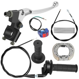 YOXUFA Mini Bike Throttle Assembly + Mini Bike Drum Brake Lever Replacement for Coleman BT200X CT200U CT200U-EX Baja Warrior Massimo MB200 Predator 196cc 200cc 6.5hp Parts 7/8 22mm Handlebar Grips