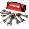 WORKPRO 8 Piece Flex Head Stubby Ratcheting Combination Wrench Set,