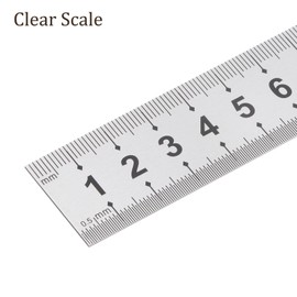 Kozelo 2pcs Stainless Steel Ruler - [60cm/24 Inch x 1.1 Inch] Double Reading Straight Edge Metal Measuring Tools for Architectural Design Use