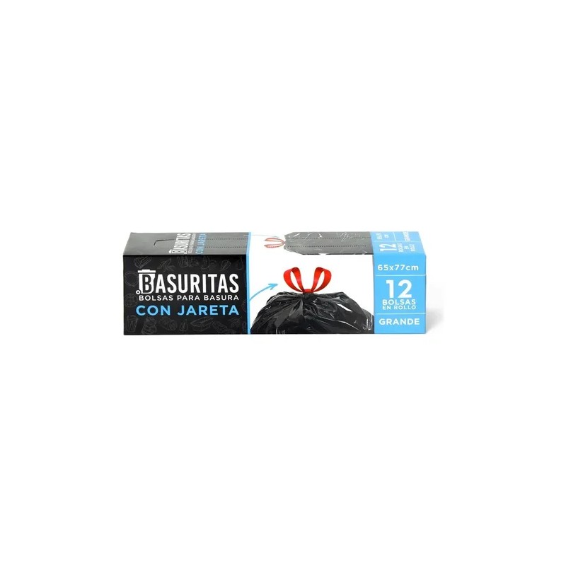 24 Bolsas De Basura Grande Basuritas, 65x77 Cm, Pack 2x12