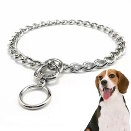 Collar de Entrenamiento para Perro Ajustable de Acero Inoxidable, Antiahalón Profesional para Perros Pequeños y Medianos, Control Fácil y Seguro (45cm)
