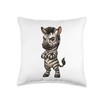Angry Cool Zebra Funny Animal Cartoon With Attitude Throw Pillow