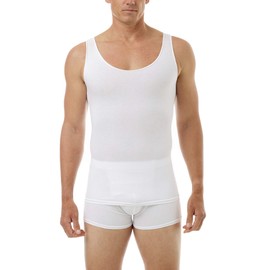 Underworks Mens Cotton Spandex Compression Tank 3-Pack, XLarge, White
