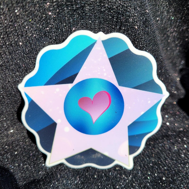 Moonlight Jade STKR010 Star Heart Flower Circle Abstract Sticker -
