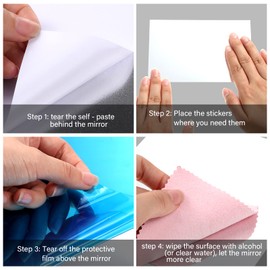 Tenare 12 Pieces Self Adhesive Acrylic Wall Mirror Tiles Flexible Small Mirror Wall Stickers Sheets Non Glass Unbreakable for Bathroom Home Gym Bedroom Home Classroom Decor (4 x 6 Inch)