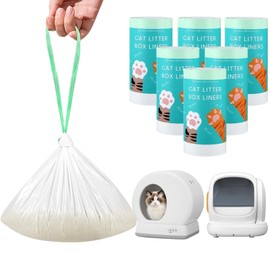 120 Count Self-Cleaning Cat Litter Box Liners Bag Fit For MW-SC01/MW-SC02/MW-LR01, Drawstring Heavy Duty Cat Litter Receptacles Bags-18" * 12"