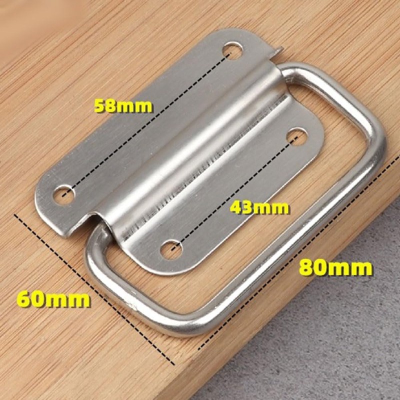 2 Pcs Chest Box Handles Drop Ring Pull Handle Stainless