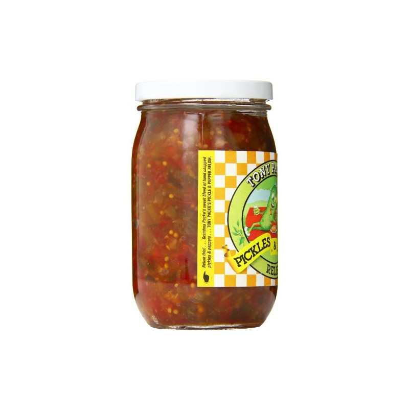 Tony Packo's Pickles and Peppers Relish, 16 Ounce Jar