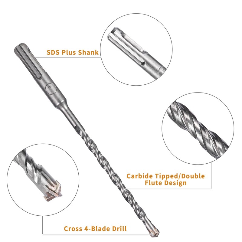 HPMAISON SDS Plus Rotary Hammer Drill Bit Set 7mm x