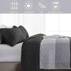 Nanko Quilt Set Queen Full Size 3 Pcs, Grey &