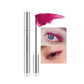 Colorful Mascara, Fast Dry Eyelashes Curling Lengthening Eye Lashes Waterproof Color Mascara Eye Makeup Rose Red (03#)