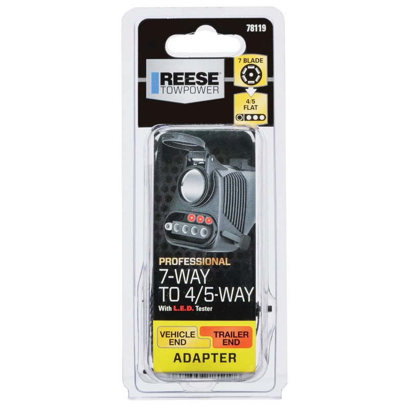 Reese Towpower 78119 Wiring Adapter, 7-Way to 5-Way & 4-Way