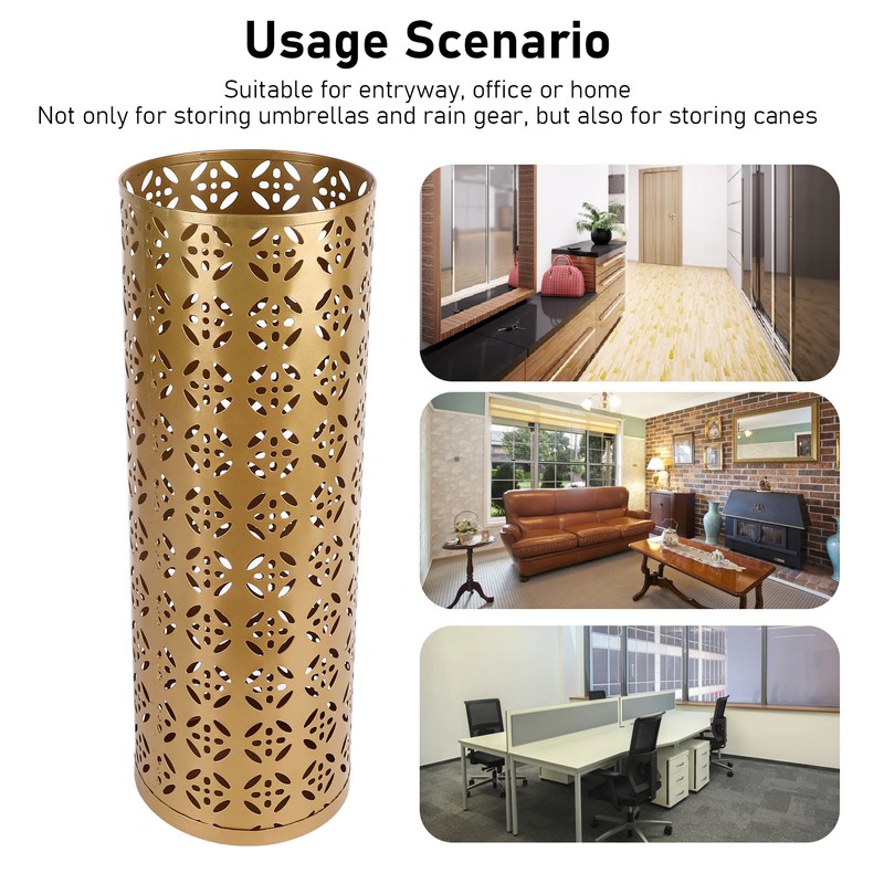 Umbrella Holder Round Rust Proof Stylish Hollow Copper Pattern Metal