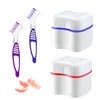 2 PCS Denture Bath Cases Set, 2 Denture Storage Case