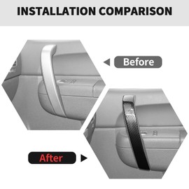 RT-TCZ Inner Door Handl Cover Trim Decoration Interior Accessories for Chevy Silverado 2007-2013,for GMC Sierra 2007-2013 (Black Carbon Fiber)