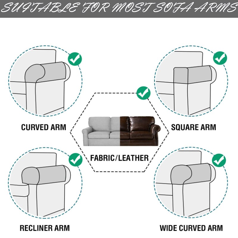 GAMUKAI Stretch Armrest Covers (Set of 2) – Anti-Slip Spandex