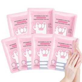 Hand Masks Moisturizing Glove, 7 Pack Hand Mask for Dry Cracked Hands, Hand Gloves Moisturizing Overnight, Hand Spa Lotion Gloves with Niacinamide Smooth Aging Hands