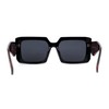 Womens Mod Designer Square Rectangle Fashion Sunglasses Black Tortoise Black