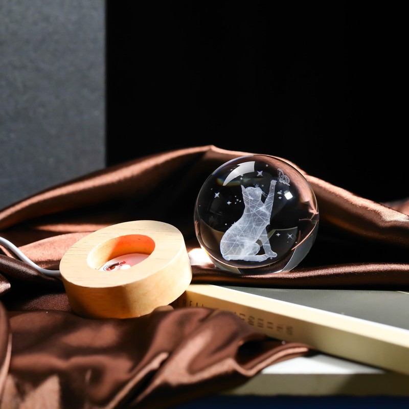 Cat Gifts for Women Crystal Ball