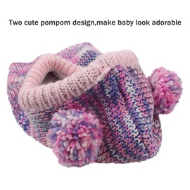 Baby Boy Girl Winter Hat Scarf Toddler Girls Earflap Cap Thick Knitted Pompom Hats 1-7 Years