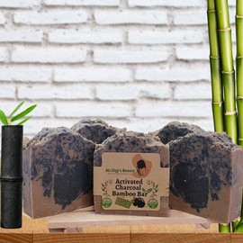 Activated Charcoal Bamboo Natural Soap Bar  Alcohol Free All Skin Types Body Care Body Wash Moisturizer Avocado Nourishing Eucalyptus